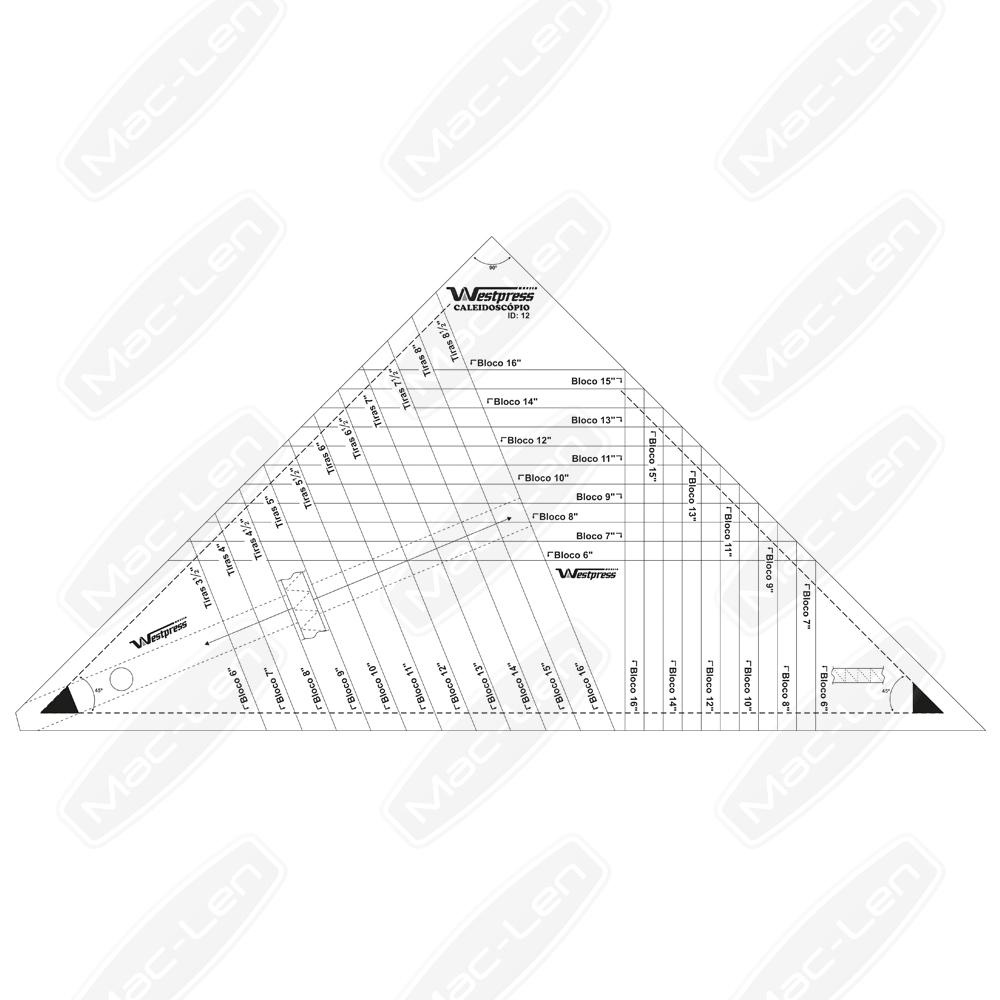 Régua Caleidoscópio 45° / 60°