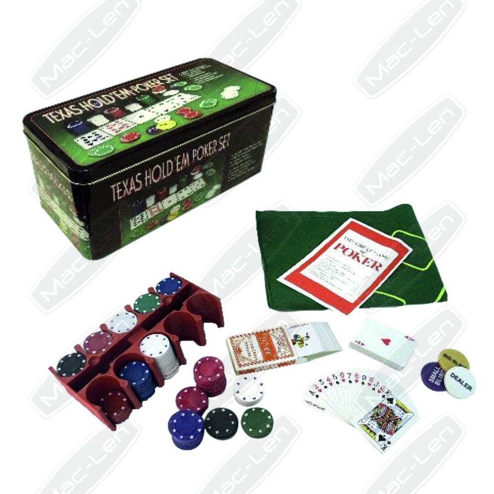 Kit Poker 200 Fichas Texas Hold'em