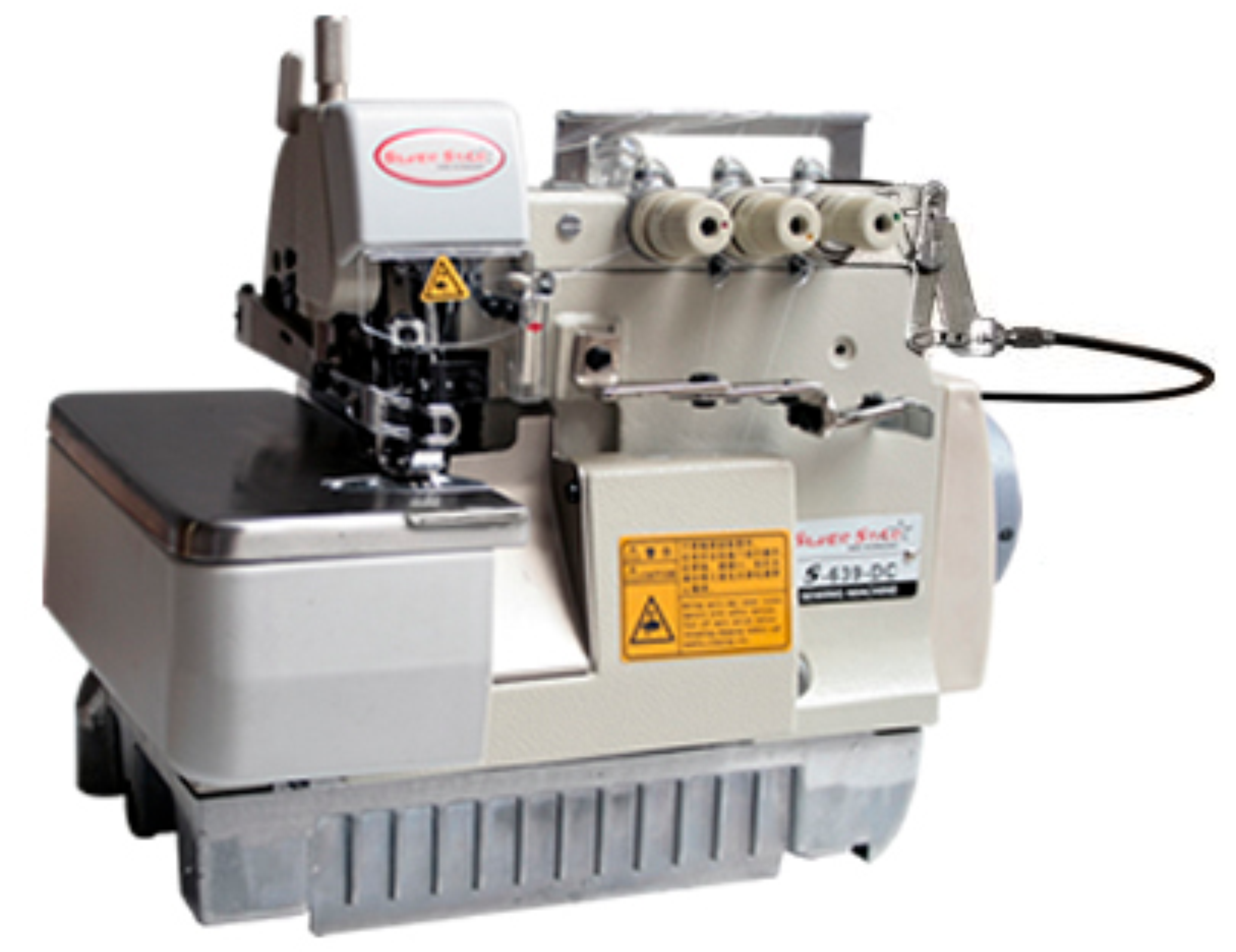 MÁQUINA OVERLOCK INDUSTRIAL COMPLETA COM EMBUTIDOR DE CORRENTINHA - S-848-XT