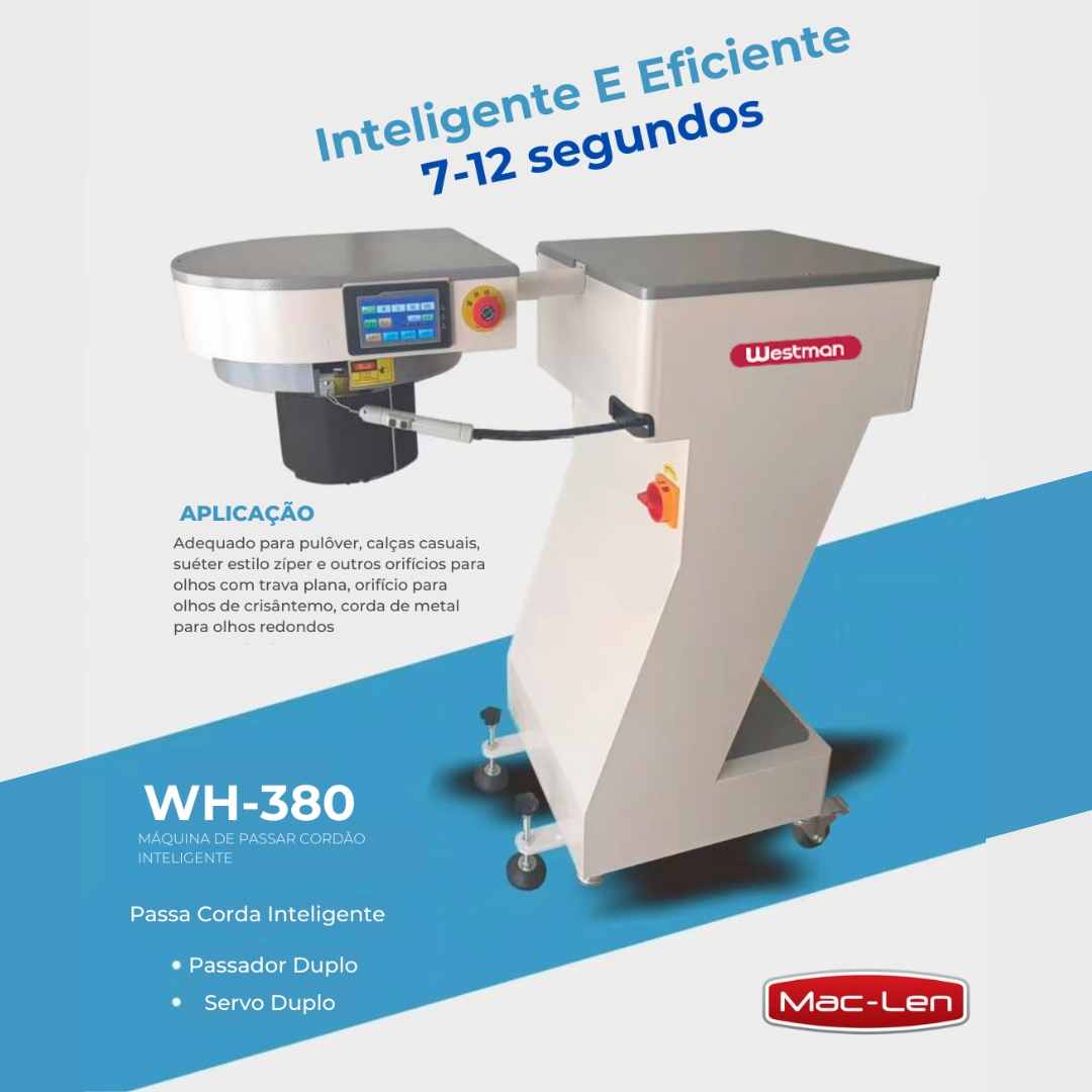 imagem prévia do produto: Máquina Semi Automática Inteligente para Passar Cordão WH-380 - Westman