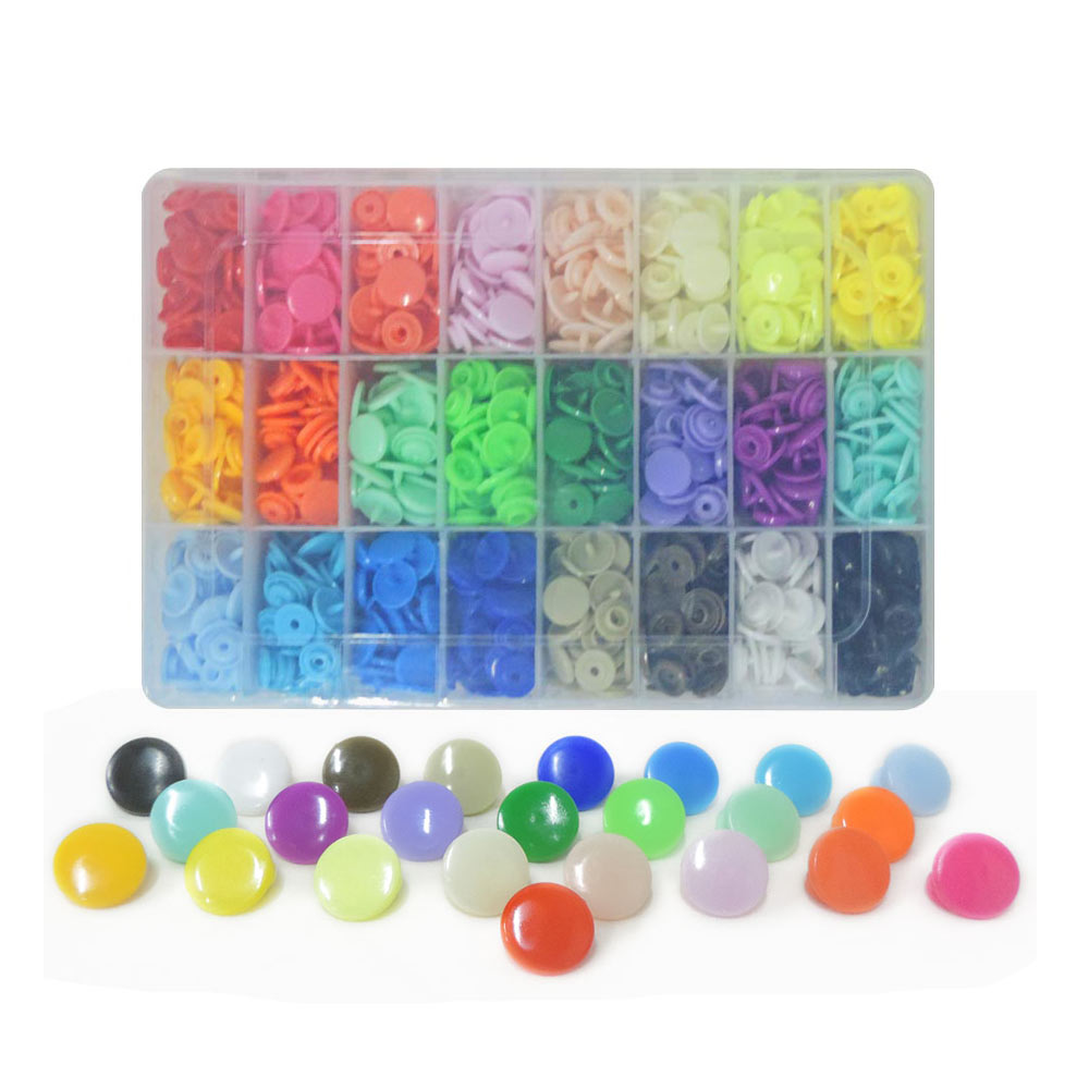 Kit de Botões De Pressão Redondo Coloridos Tic Tac Sortidos Box Com 360 Botões 24 Cores - Westpress