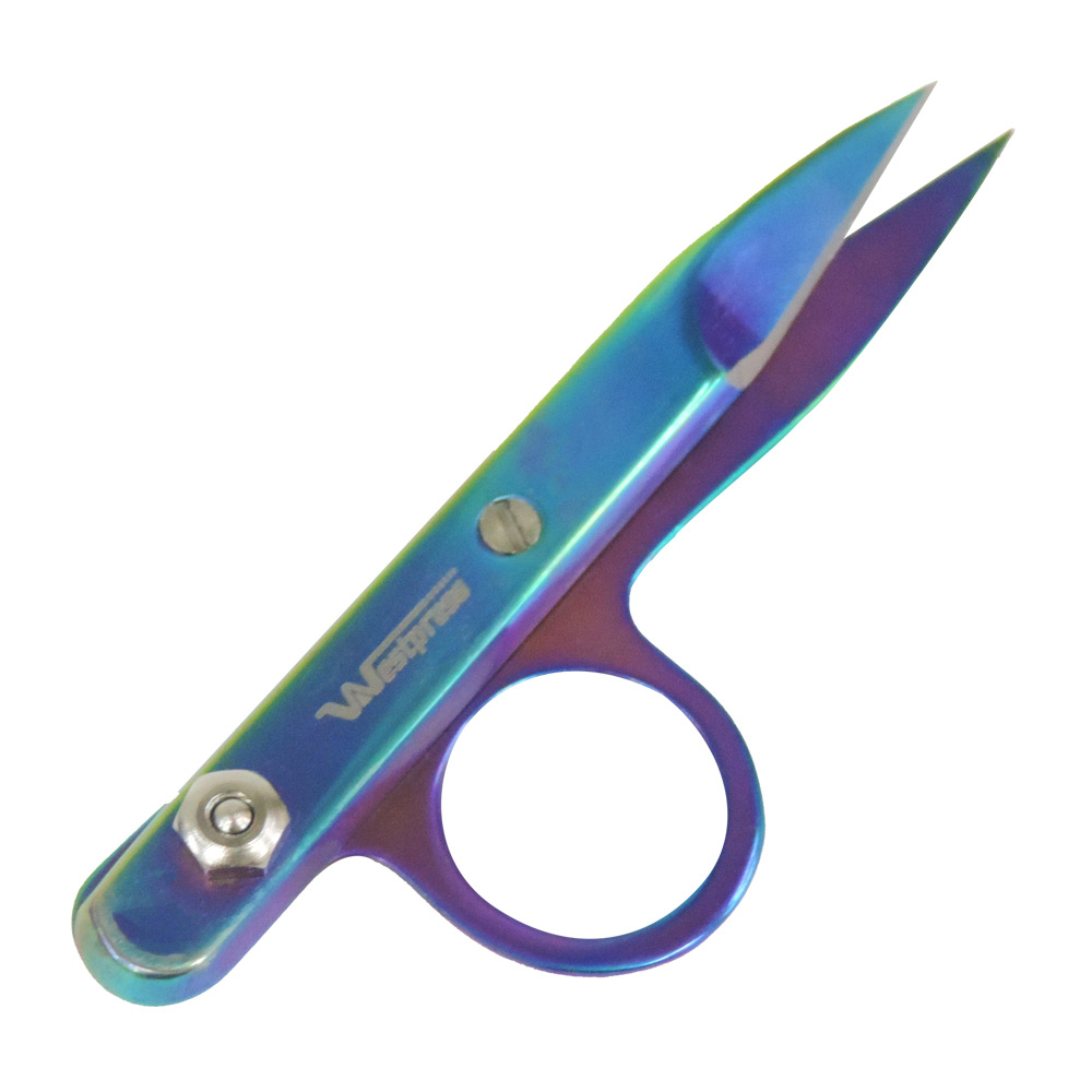 Tesoura titanium de tecelão 4'' rainbow arco íris westman