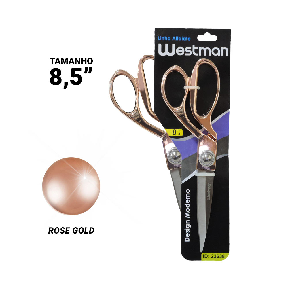 imagem prévia do produto: Tesoura de alfaiate linha  dourada rose gold westman