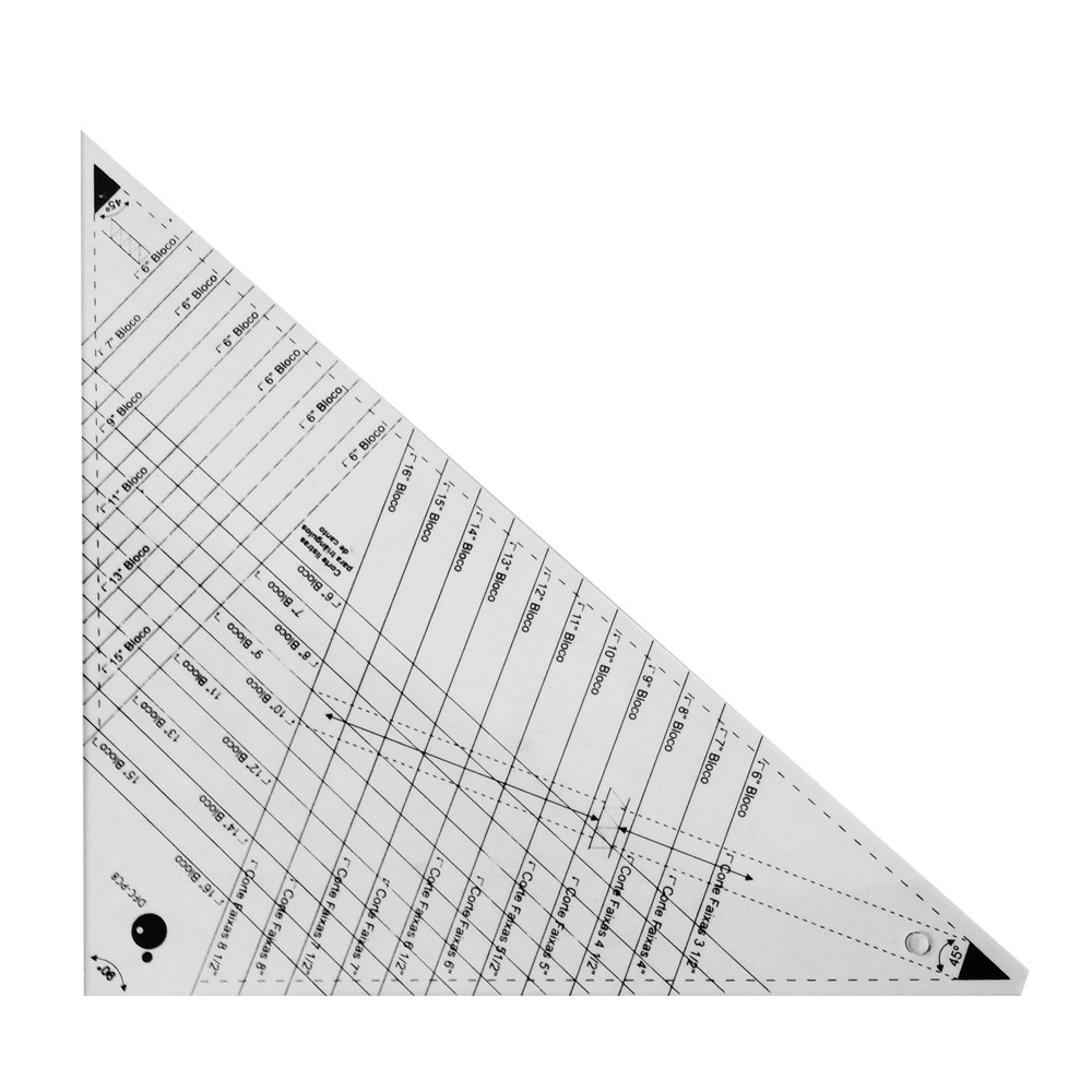 Régua caleidoscópio triangular 45°