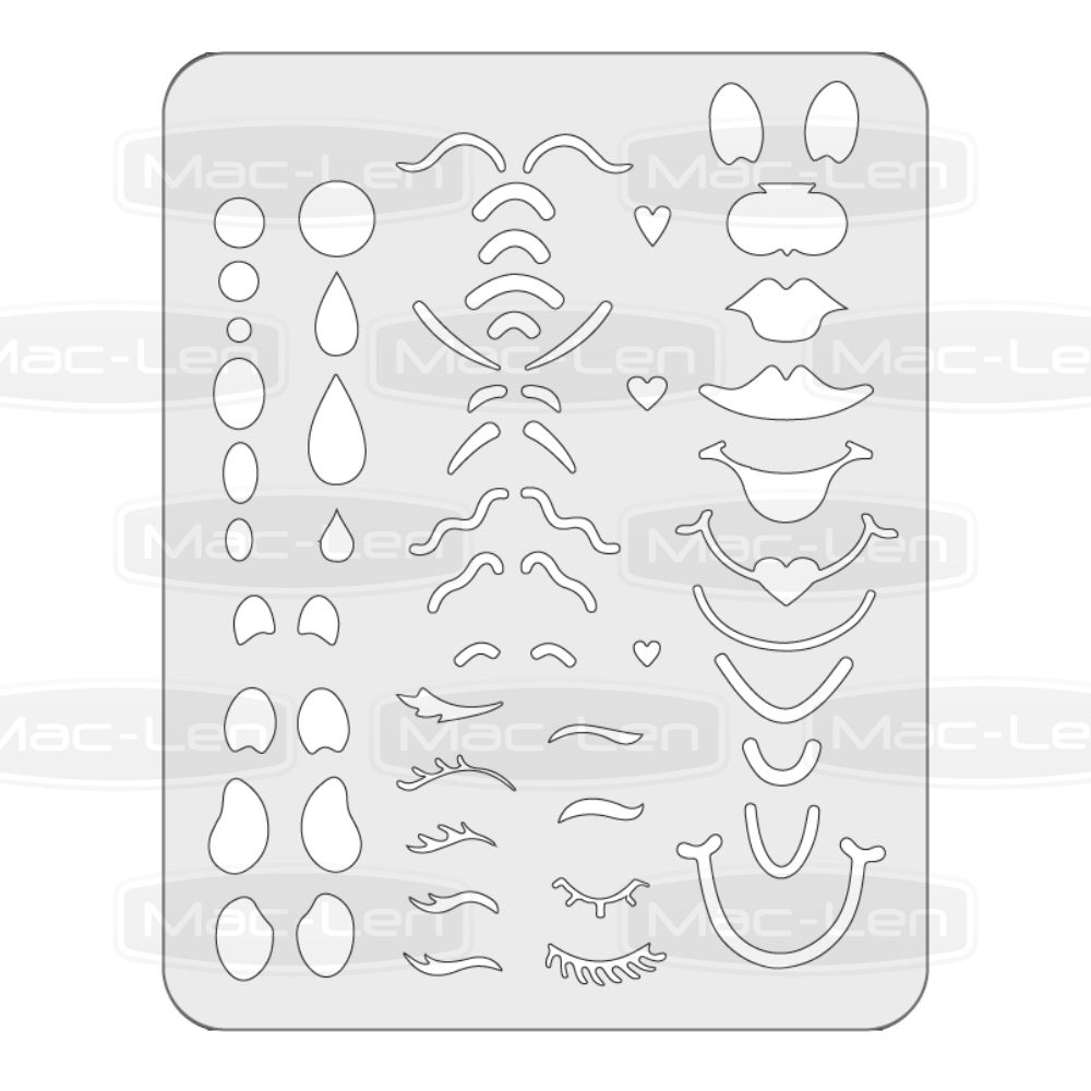 Régua gabarito para  fazer olhos bocas cílios de boneca